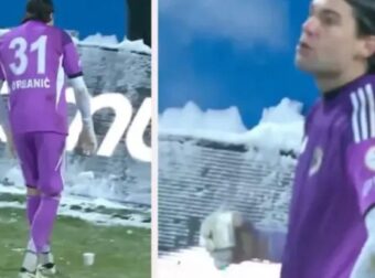 Τερματοφύλακας στην Τουρκία έπινε ζεστό τσάι εν αγώνα για να ζεσταθεί! (vd)